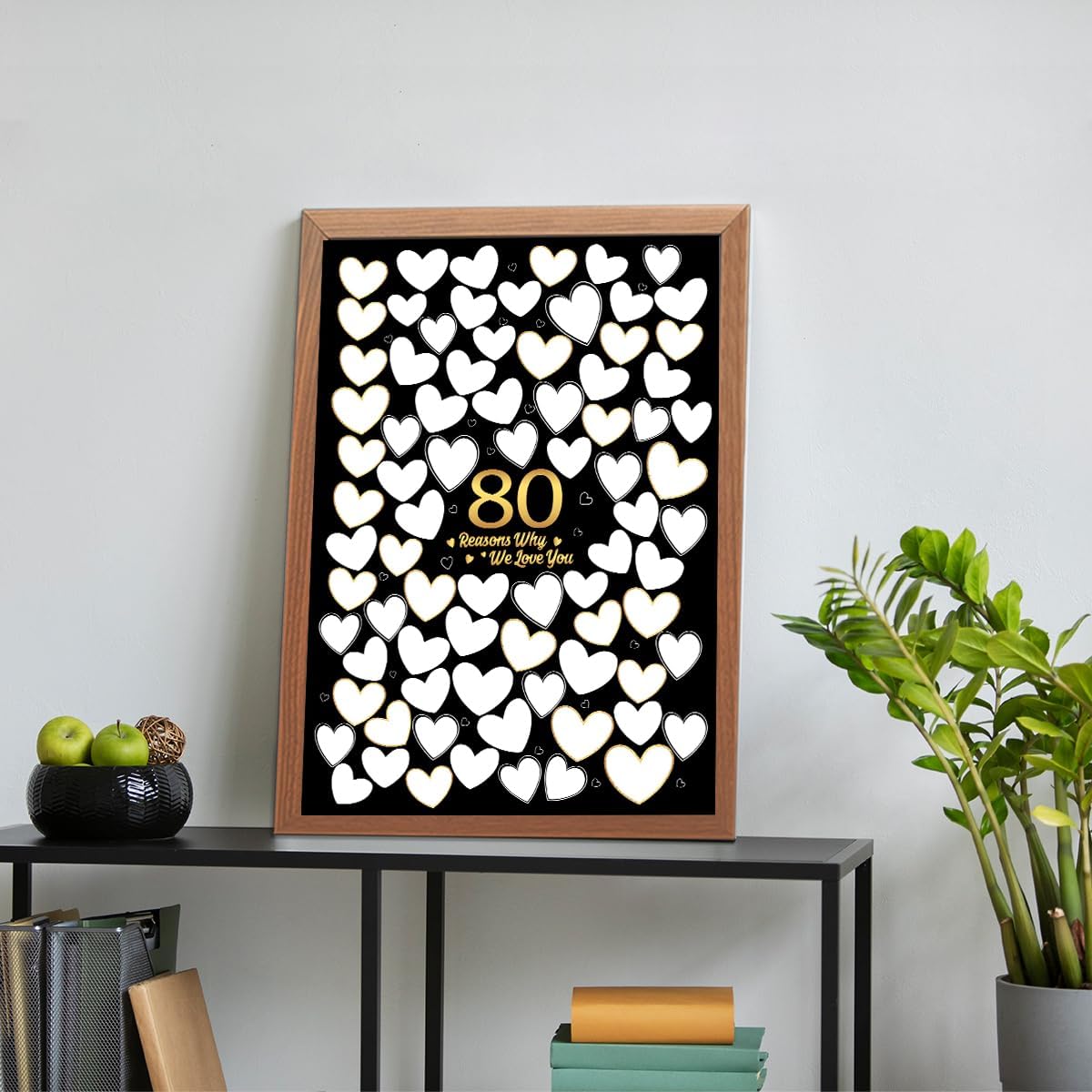 80 Reason Why We Love You,80th Birthday Wall Decor,Birthday Gifts for Women Men,Guest Canvas 80th Anniversary or Birthday Party Favors Decoration-24x18 In