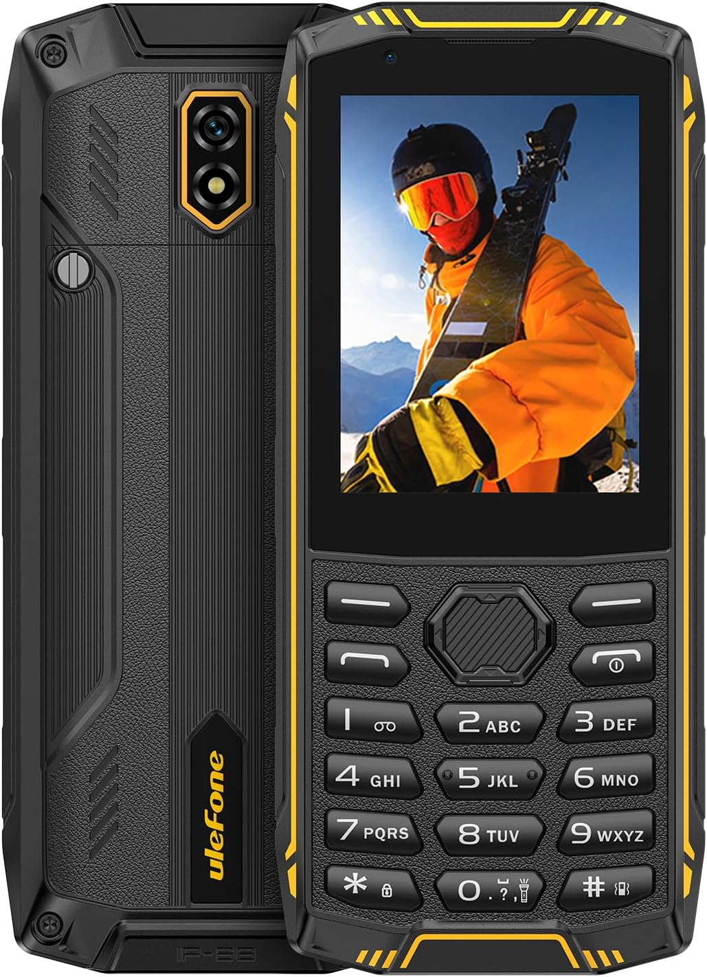 Armor Mini 5 Rugged Feature Phone 2.8" Touchscreen Dumb Phone, 1GB+8GB/64GB Removable 2500mAh Battery, 4G Simple Mobile Phone, IP68/69K Waterproof & Drop-Proof, Unlocked/3 Card/FM/Dual Camea