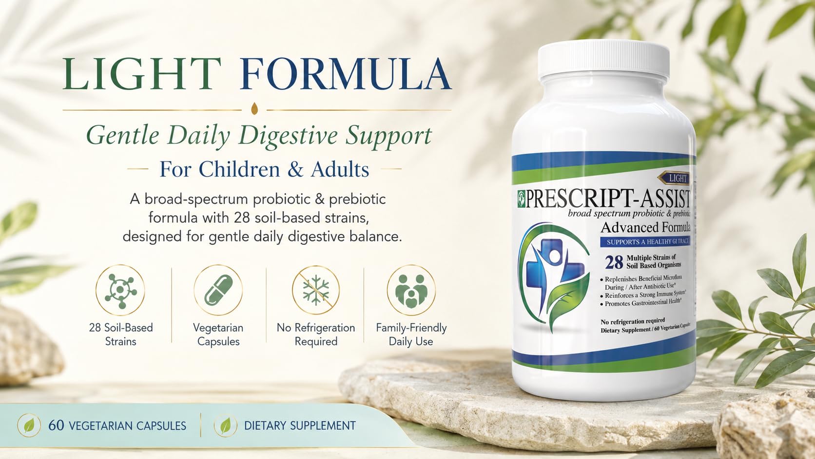 Prescript-Assist Light - 28 Strains Soil Microflora Probiotic and Prebiotic for Children & Adults with Advanced Formula - Soil Based Probiotics for Gut Health - No Refrigeration Needed, 60 Caps — Amazon image 2