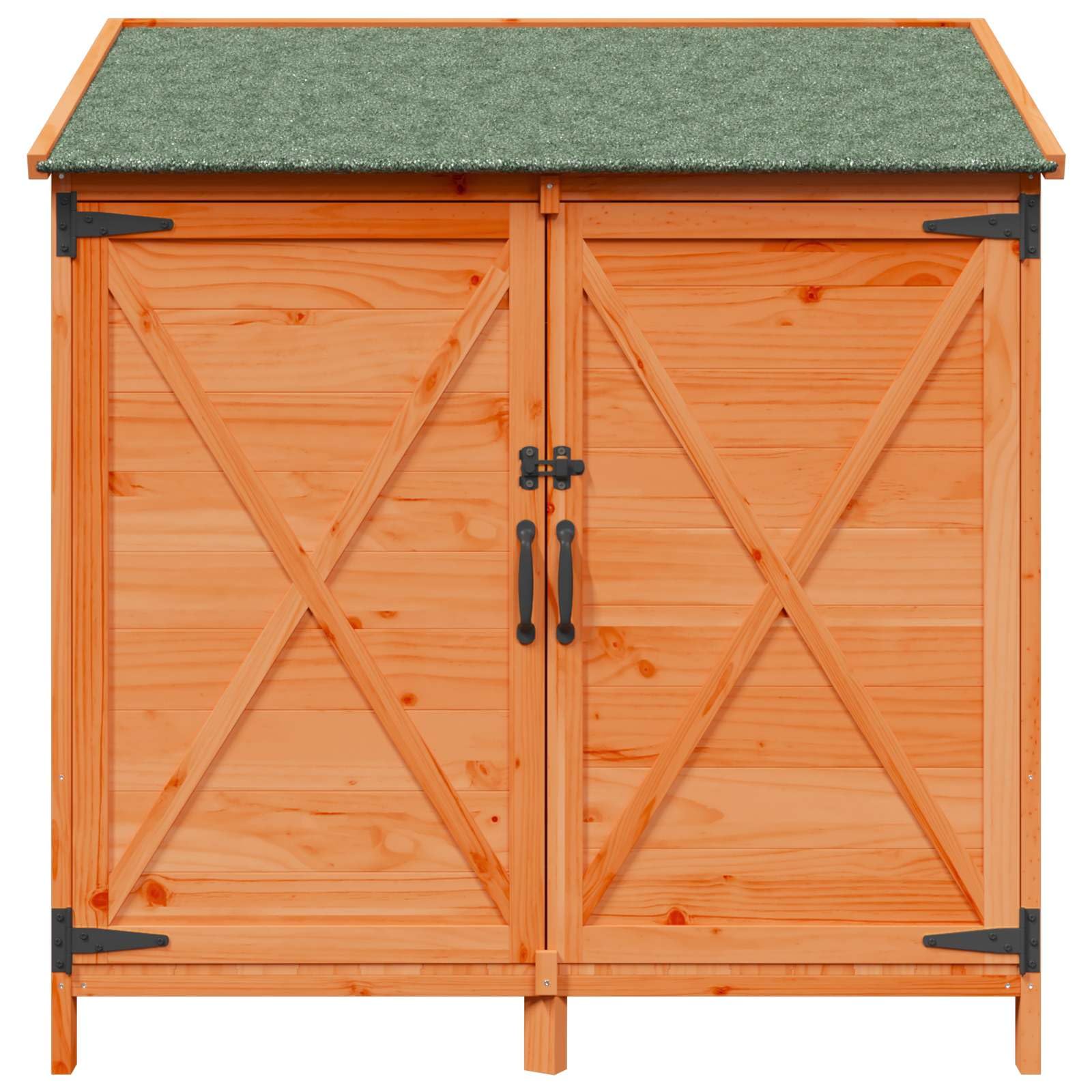 Gartenschuppen Braun aus Massivholz Fichte 106 x 56 x 113,5 cm Gerätehaus mit Lüftungstür Asphaltdach für Werkzeug Fahrradschuppen Gartenlagerung