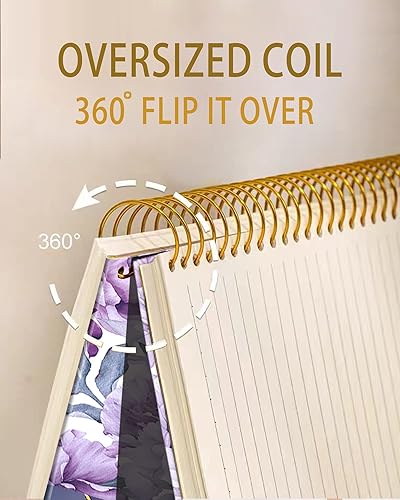 Vista 19 de iampanda Cuaderno con espiral, encuadernación fuerte de doble alambre con papel de primera calidad para niñas y mujeres, diseño de purpurina dorada