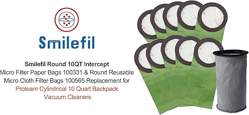Miniatura 8 de Smilefil 100331 - Bolsas redondas de papel de filtro Intercept de 10 cuartos de galón y bolsas de filtro redondas reutilizables de micro tela 100565