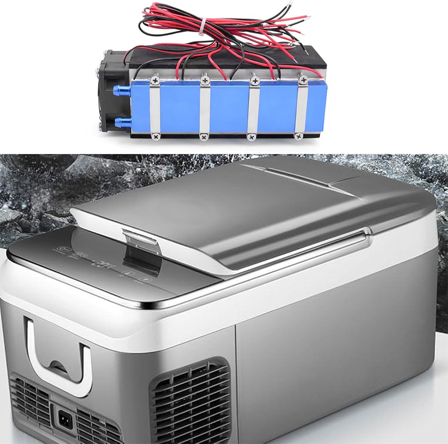 Refrigeration Cooler, 12V 576W Thermoelectric Air Cooling Device Low Noise Refrigeration Refrigerant Required