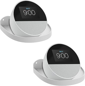 For Amazon Echo Spot 2024 Gen Holder Wall Mount Echo Dot 5 Stand Echo Dot 4 Holder Accessories, Speaker Accessories Rack Amazon Echo Spot, White, 2 Pack JT01