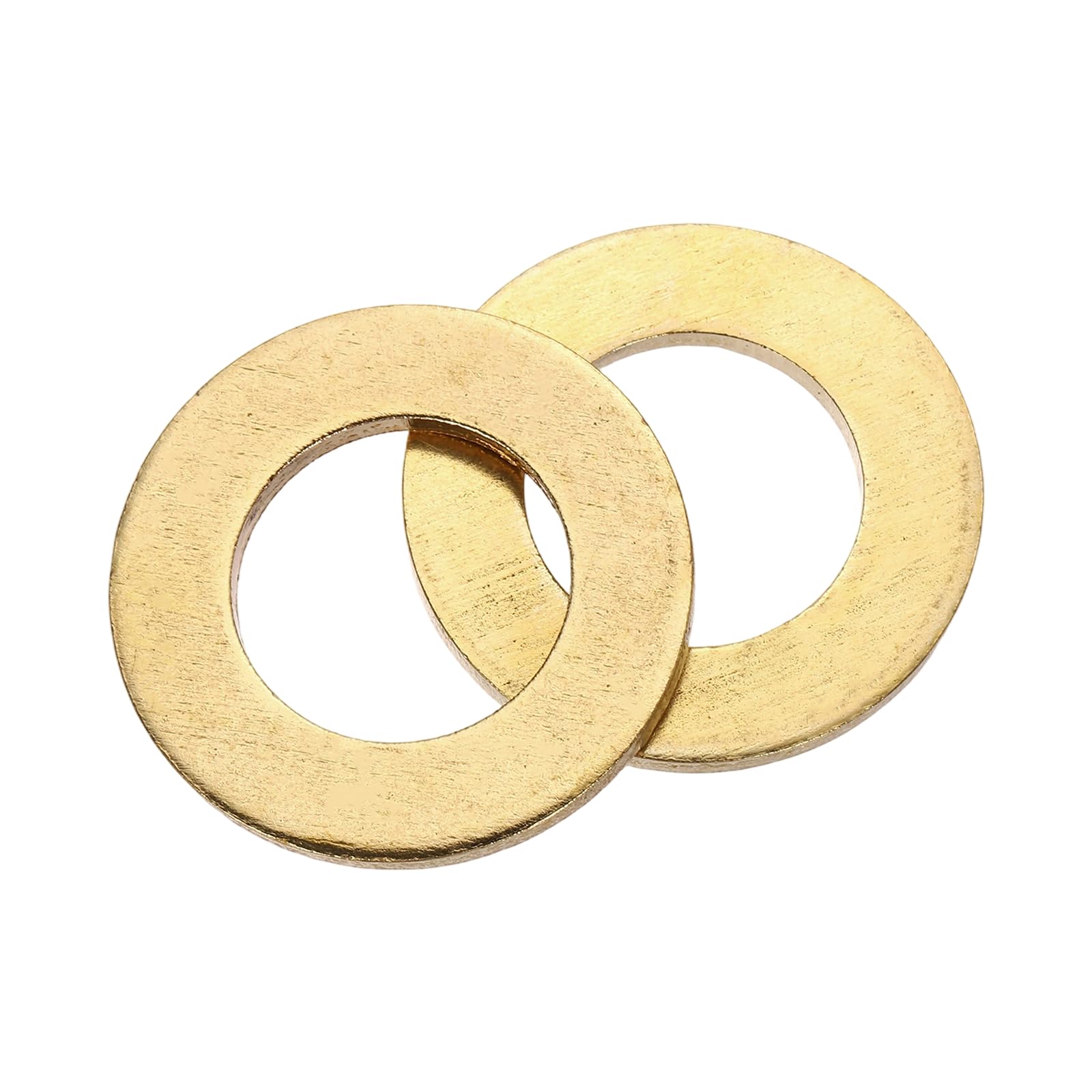 PATIKIL M22 Flat Washers, 2PCS 39mm OD 3mm Thick Brass Ring Thin Flat Spacers Metal Sealing Gasket Ring for Screw Bolt Faucets Hose