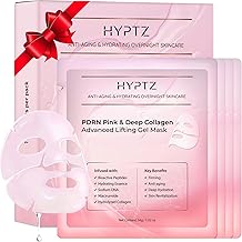 Salmon DNA PDRN Collagen Face Mask &ndash; Korean Face Mask for Glass Skin &ndash; Collagen Face Masks Skincare Overnight Hydrogel &ndash; Firming, Hydrating Face Masks, Pink Collagen Mask 4-Pack