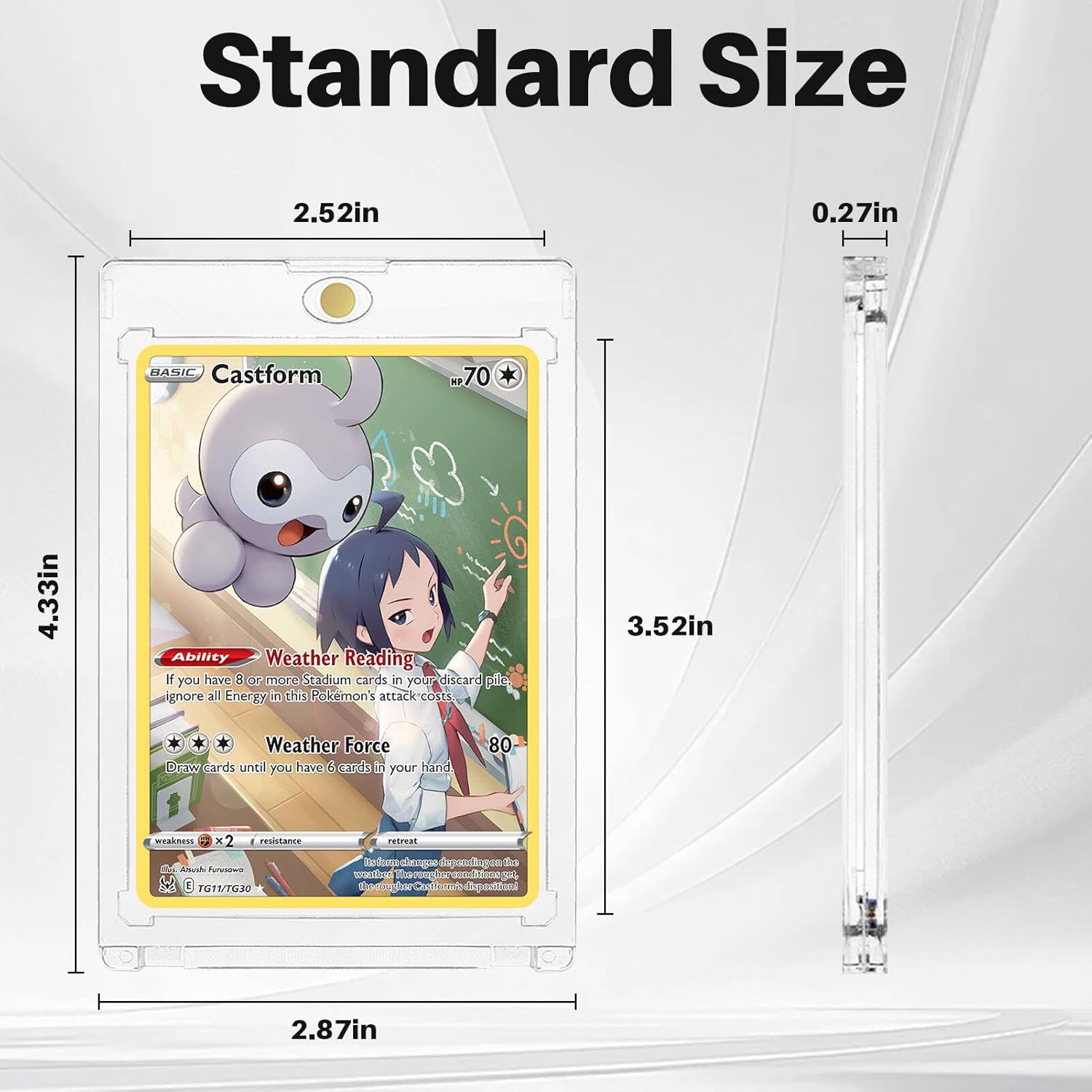 10ct Magnetic Card Holder for Trading Cards, 35pt Magnetic Card Case for Baseball Cards, Display Case for Game Cards, Sports Cards, Card Protectors Hard Plastic Acrylic