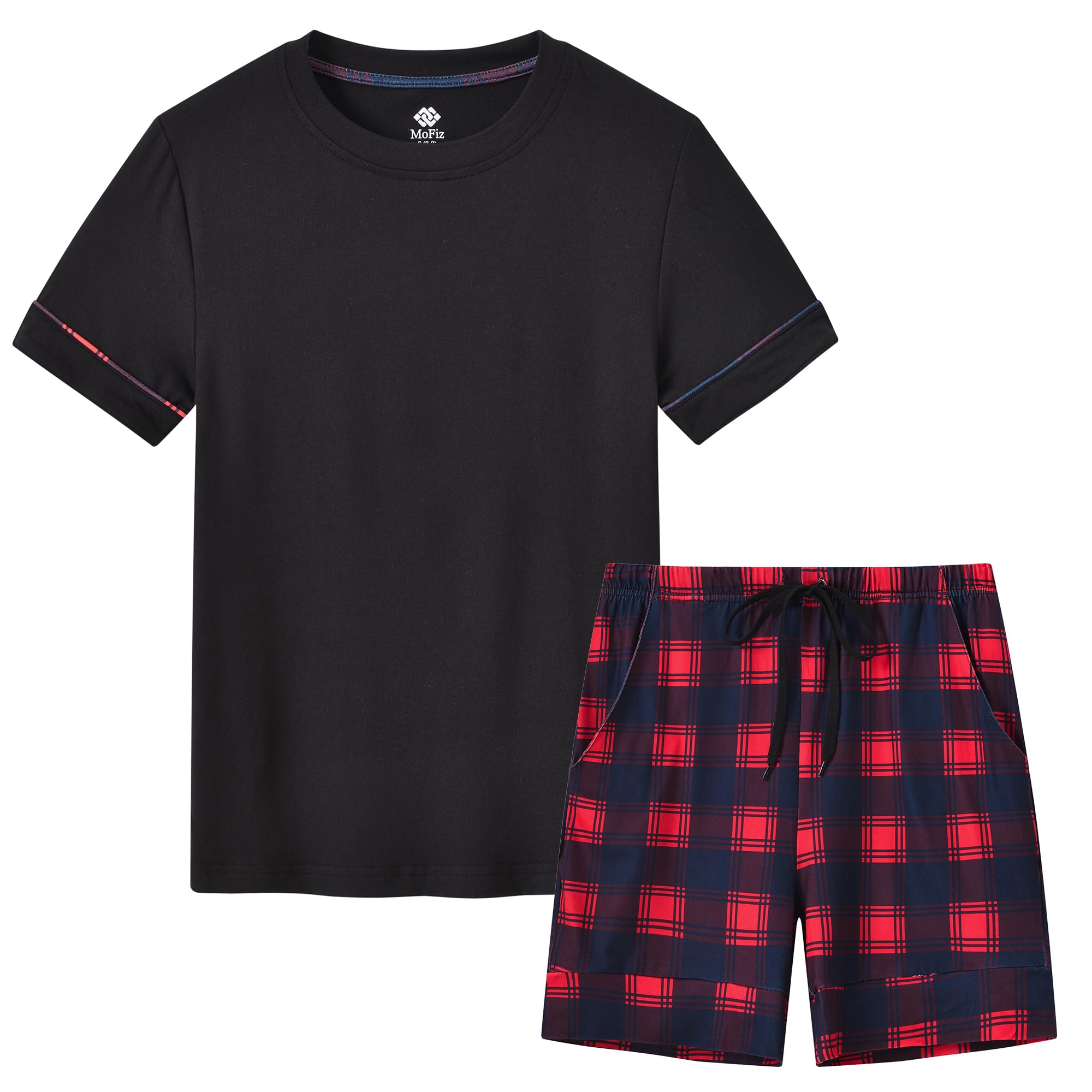 MoFiz Pijamas Niños Corto Suave Verano Conjunto Dos Piezas Ropa de Dormir Manga Corta 8-18 Años