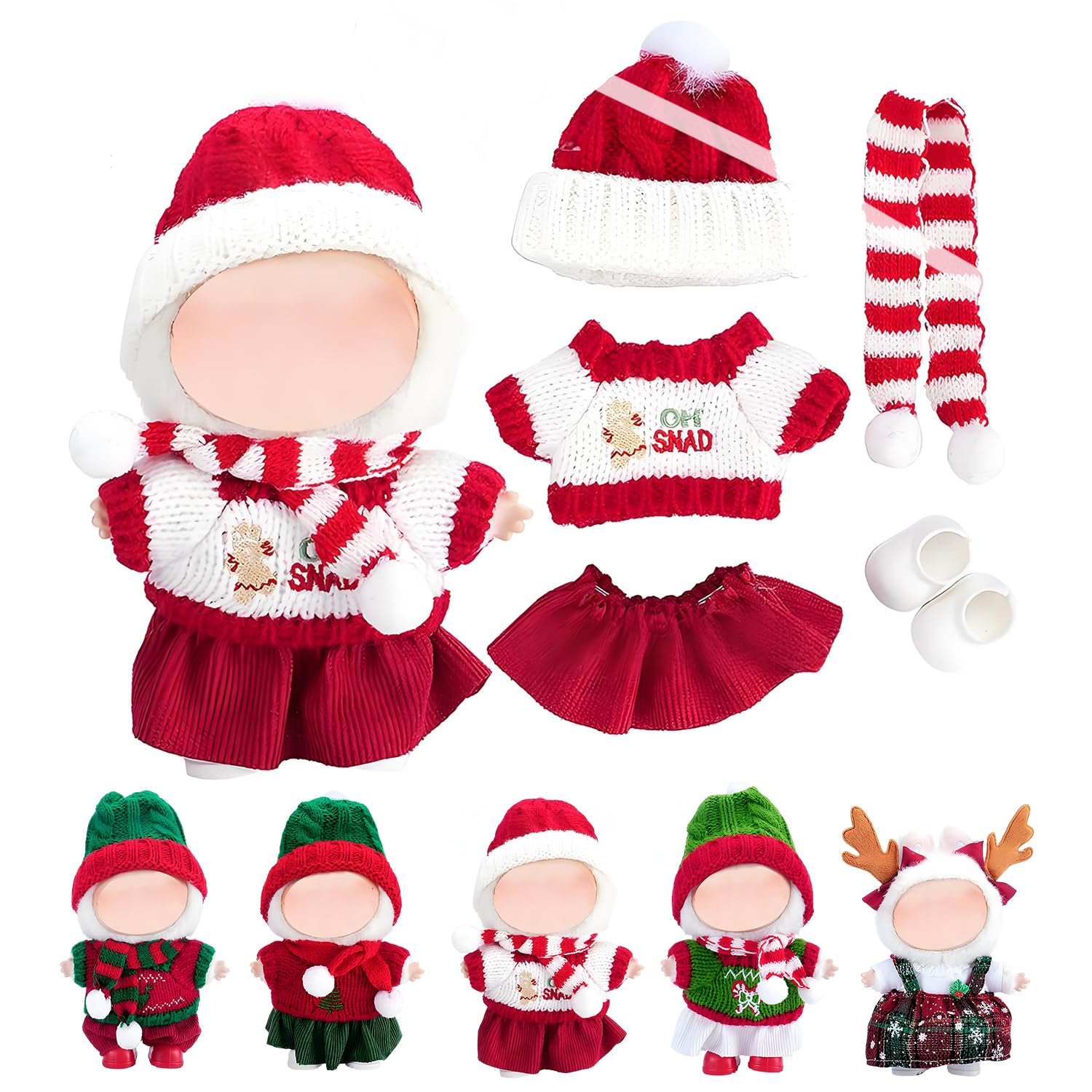 Amazon.co.jp: ぬい服 17cm人形用 クリスマスコスチューム ラブブ 着せ