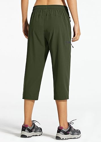 Miniatura 3 de Libin - Pantalones capri ligeros para mujer, de secado rápido, cargo, para senderismo, capris, pantalones de viaje, casuales, cropped, con bolsillos