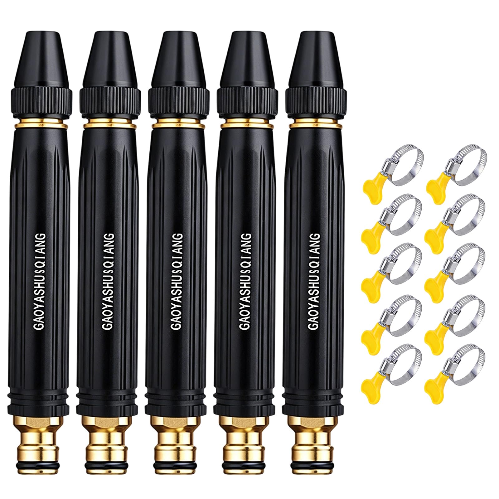 Msioytog 5 Pack Pressure Car Wash Water Tool Nozzle With Metal Hose Clamp Powerful Water Sprays Tool For Efficient Vehicle Cleaning Powerful Sprinkle Nozzle