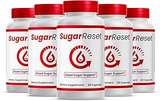 (5 Pack) Sugar Reset Capsules – All Natural Blood Support Formula for Maximum Strength – Advanced SugarReset Glycogen Support Supplement – Sugar Reset Health Reviews (300 Capsules)