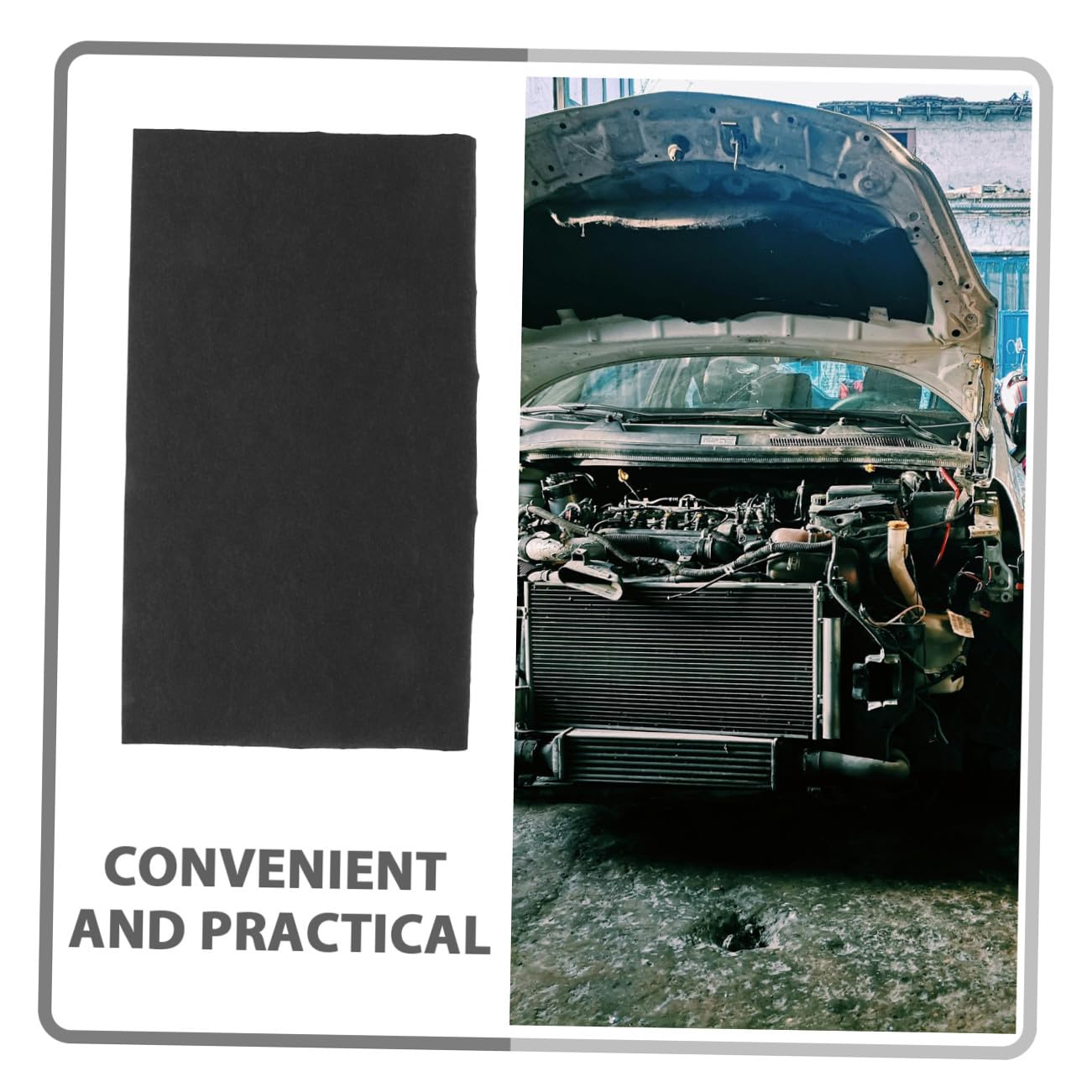 SHINEOFI Tapis de Garage Absorbant L’Huile, Protection du Sol en Feutre Chimique Noir, Anti-Fuite D’Eau ’Huile, pour Garages et Remises
