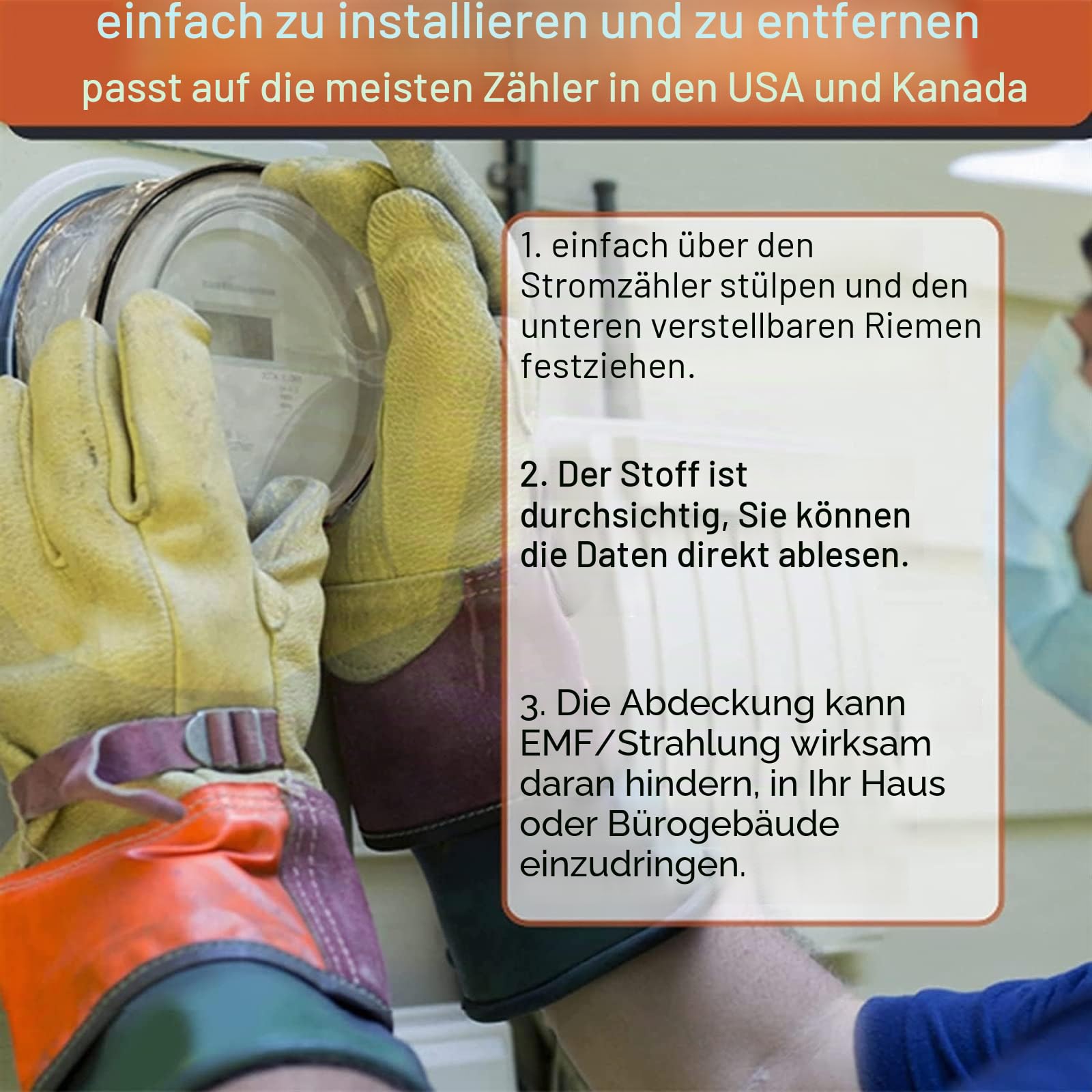 EMF Faraday Käfig für Smart Meter, Smart Meter Abdeckung RF Strahlungsschirm, 5G Schutz
