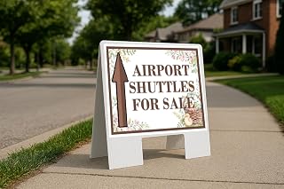 Airport Shuttles For Sale Easter Spring Vintage Chicks Eggs Basket Brown Up Arrows A-Frame Single Sided 23x23 in. sign
