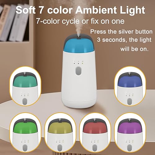Miniatura 2 de Difusor sin agua para aceite esencial, máquina de aroma de aire portátil, difusores de aromaterapia recargables inteligentes con luz LED de 7