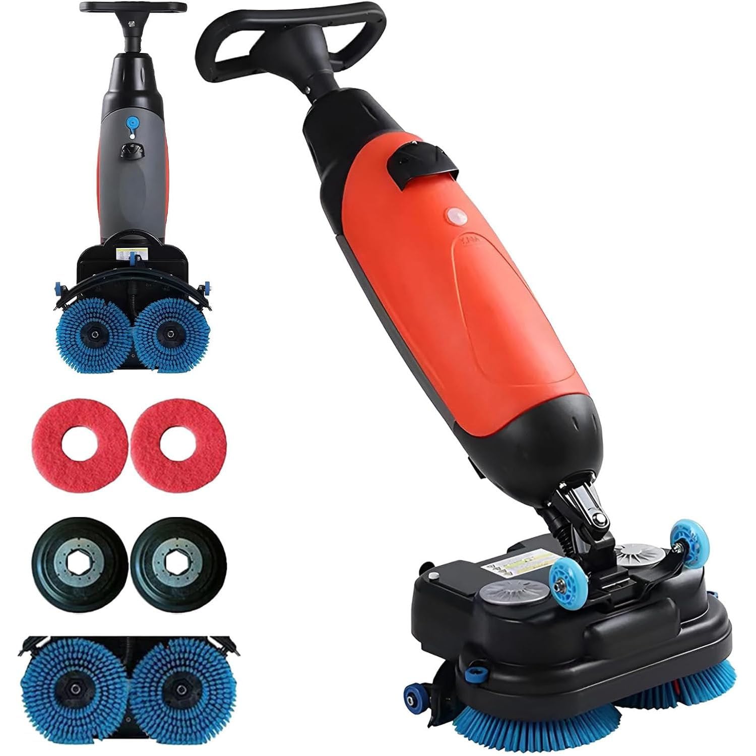 Fregadora De Suelos Portátil Para Uso Comercial, Minimáquina De 360 ​​rpm Para Una Limpieza Eficiente, 1200 M²/H, Batería De Litio De 2 H De Duración, Ideal Para Baños De Oficinas, Escuelas Red