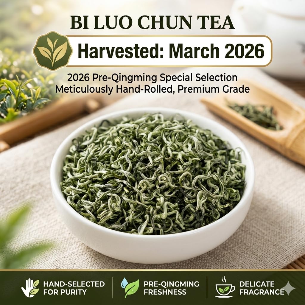 JQ 2026 Mingqian Biluochun Green Snail Spring Tea Loose Leaf | Pre-Qingming Chinese Green Tea from Suzhou Dongting Mountain | Tightly Spiraled Whole Leaf | Chinese Green Tea Gift | 3.5oz (100g)