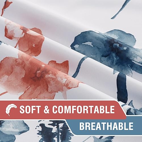 Miniatura 8 de H.VERSAILTEX - Cortinas 100% blackout con estampado floral de cattleyas, 63 pulgadas de largo, juego de 2 paneles térmicos con forro negro, a prueba