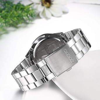 JEWELRYWE Men's Wristwatch, Popular, Waterproof, Japanese Quartz, Analog, Stainless Steel Strap, 3 ATM Waterproof, Stylish, Business, Casual, Fashion, Men's Accessories, Family, Friends, Boyfriend,