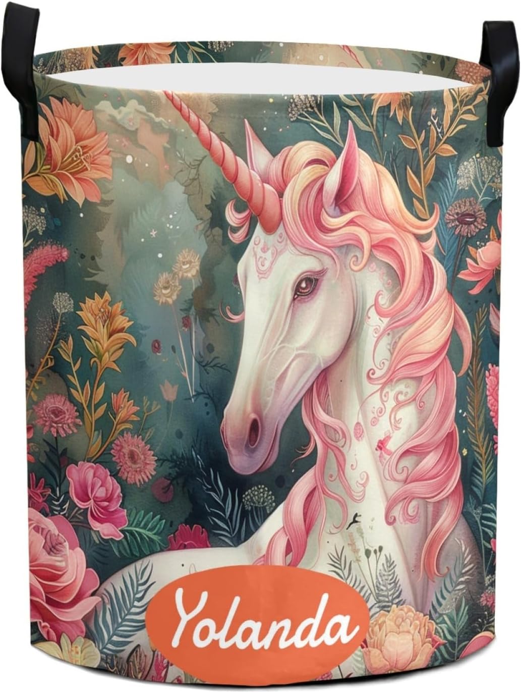 Personalized Laundry Basket Custom Sunflower Nursery Hamper with Names Lightweight Foldable Storage Organizer with Handle