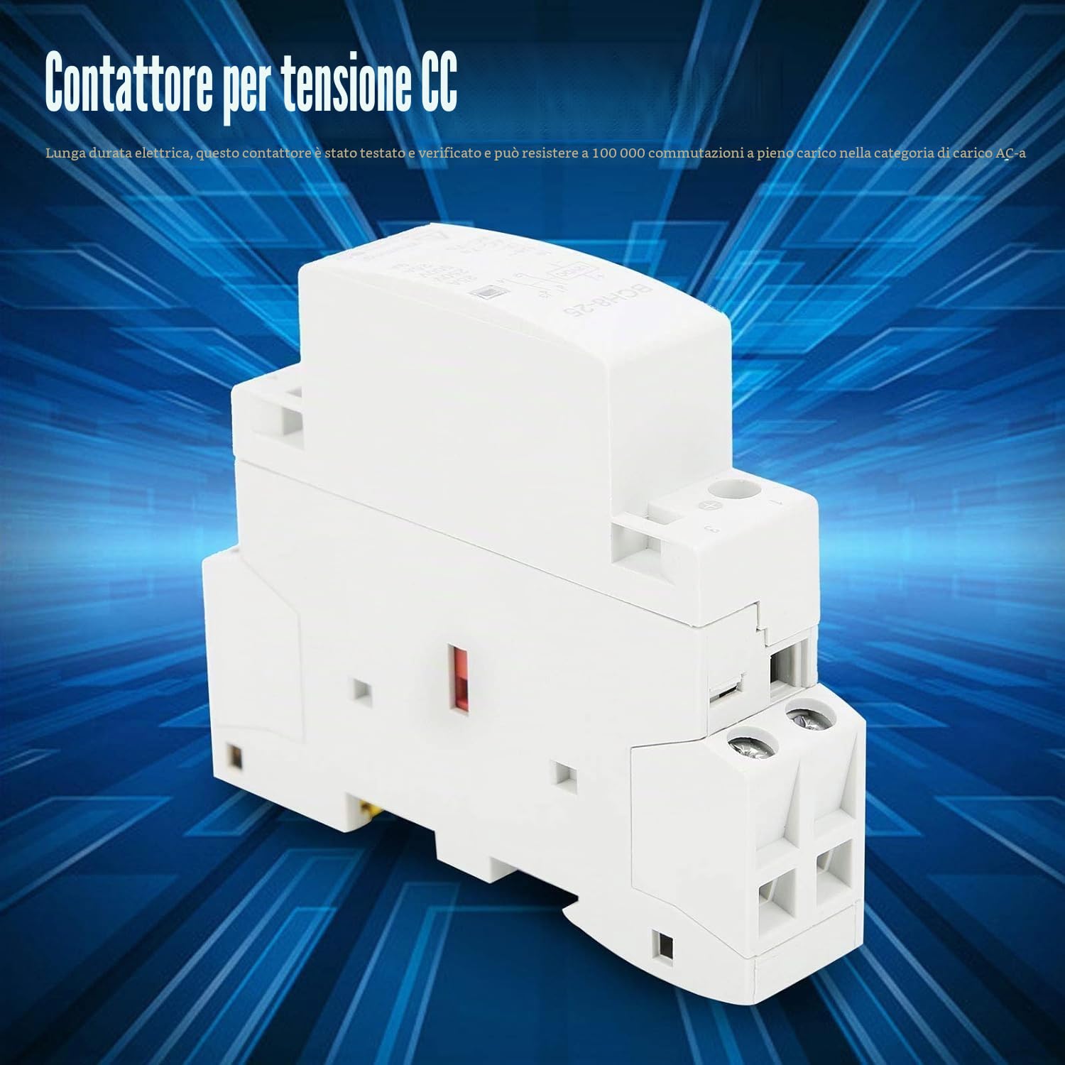 2 Pezzi Relè DC, BCH8-25 2NO 50/60HZ 25A Relè per Casa 12V/24V Tensione Bobina, Montaggio su Guida DIN, per Sistema di Controllo Intelligente di Circuito di Alimentazione (DC 12V)