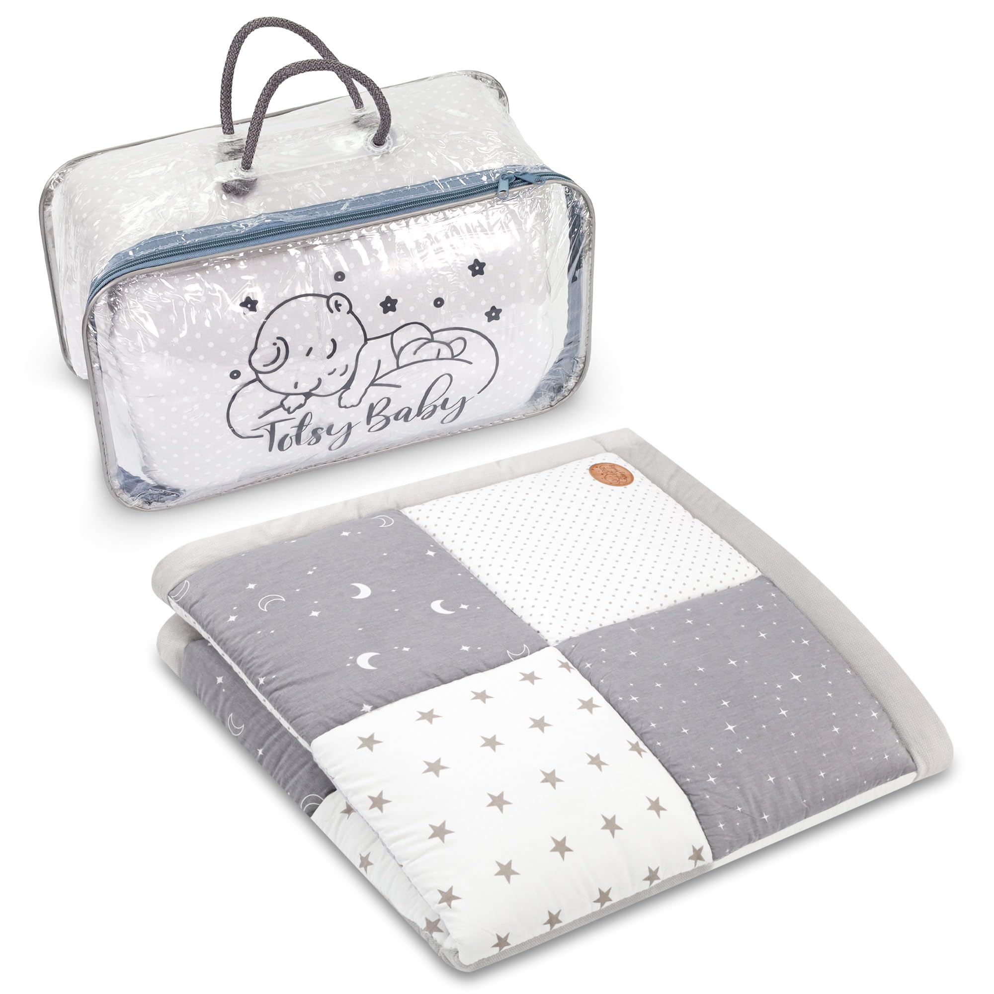 Tappeto gioco bambini per gattonamento 120x120 cm - Patchwork tappetino neonato cameretta bambina e bambino tappeti stanza per gattonare bimbi Galaxy