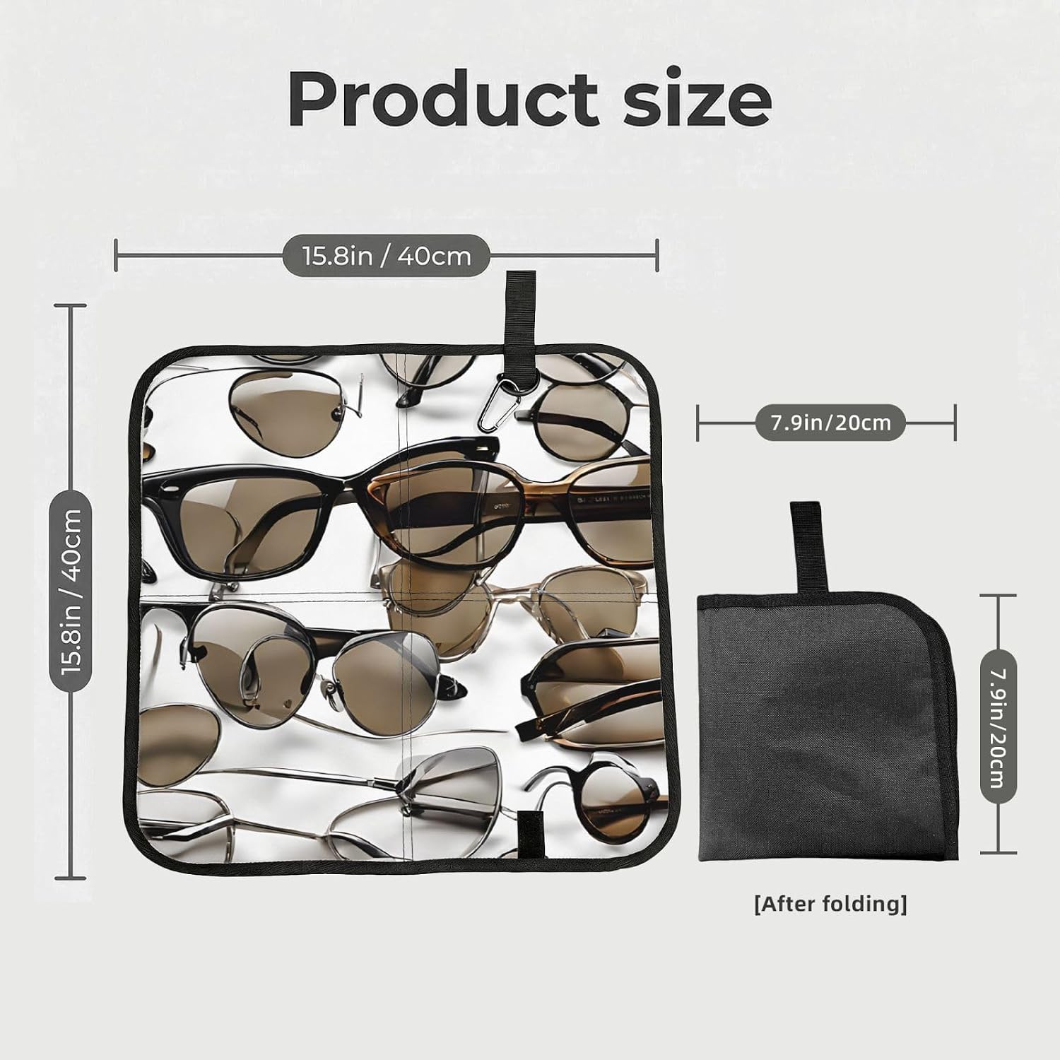 (Cute Glasses) Sitting Pad Foldable Seat Cushion Lightweight Camping Seat Mat with Hook for Outdoor Hiking Picnic Camping