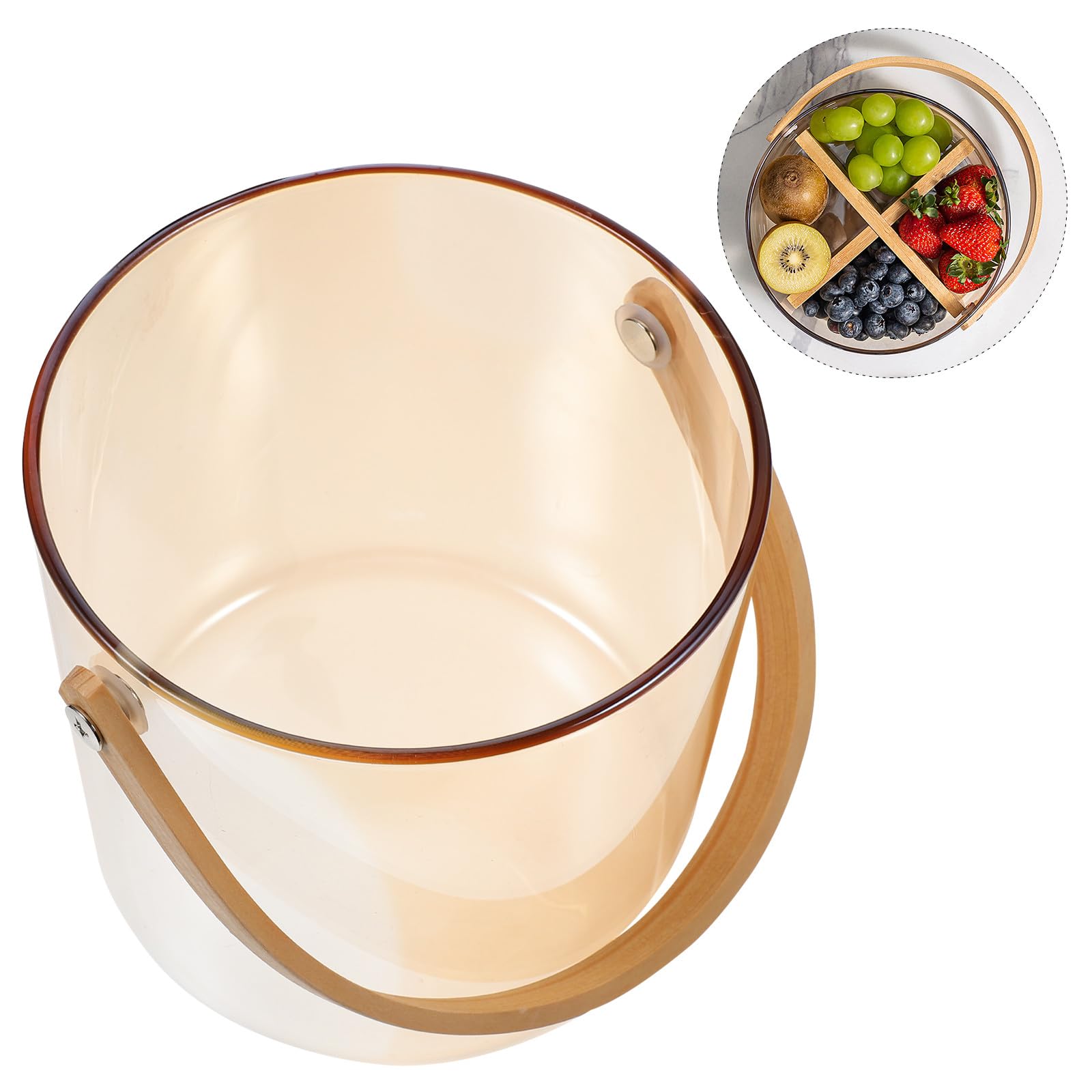 Mikikit Zierlicher Weinkorb aus Glas Tragbarer Aufbewahrungseimer für Snacks und Obst Temperaturbeständig Multifunktional für Küche und Picknick 1500 Ml