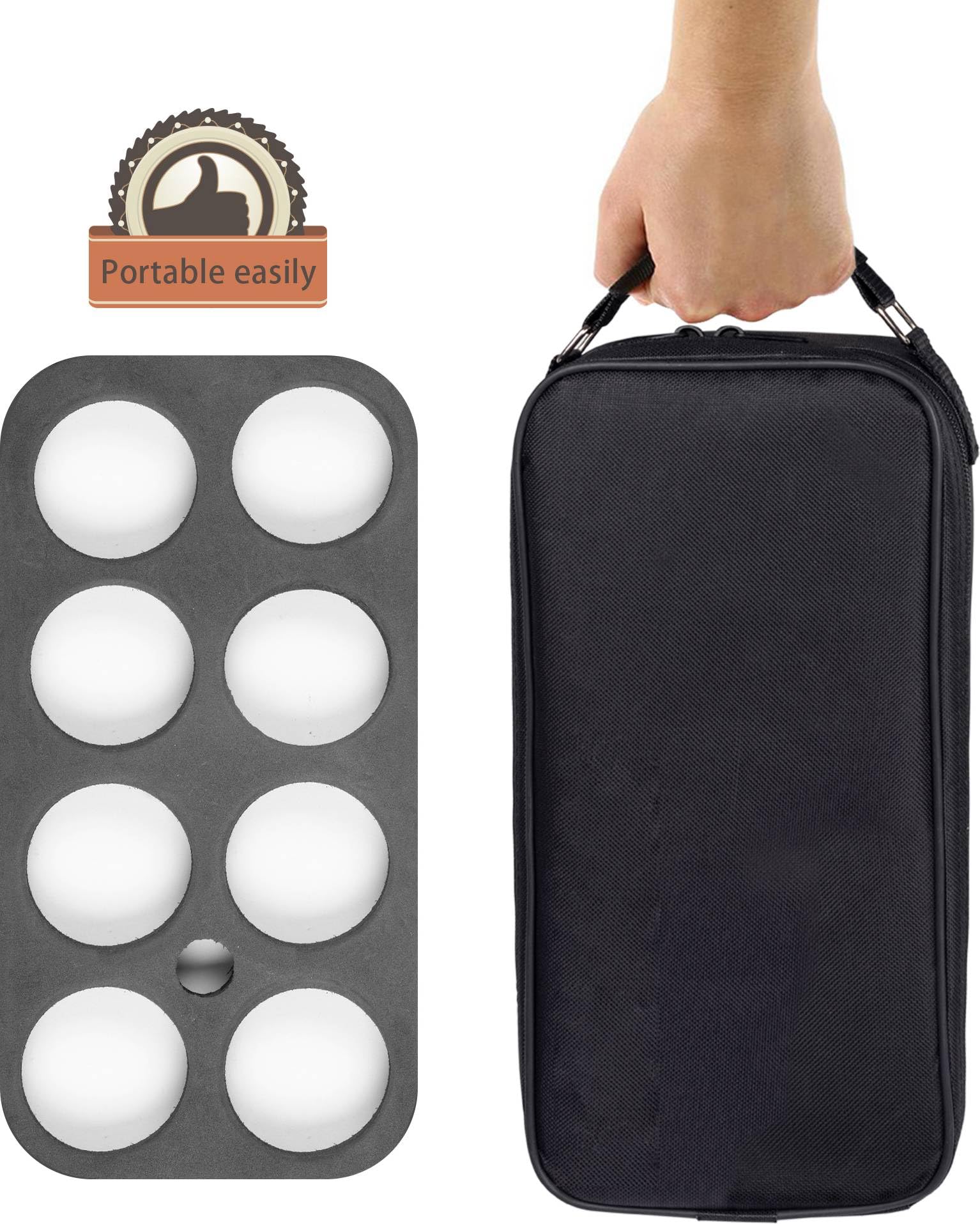Generisch Boule Set Petanque 8 Metallkugeln Ø73mm, 2 Zielkugeln, 2 Entfernungsmesser, 1 Magnet, Boccia Spiel mit Tragetasche, Robustes Outdoor Garten Camping Strand Spielset für Familie und Freunde