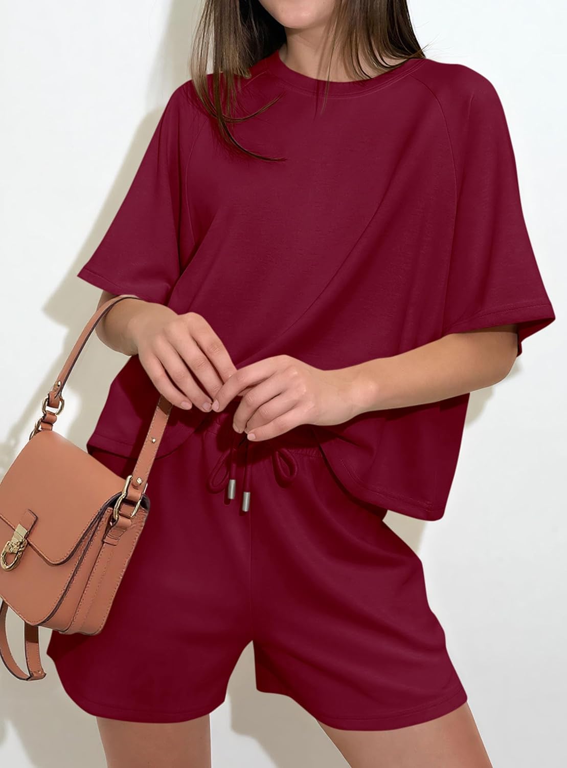 PRETTYGARDEN Women 2 Piece Lounge Sets Short Sleeve Shirts Workout Tops Shorts Matching Clothing 2026 Summer Vacation Outfits - Image 7