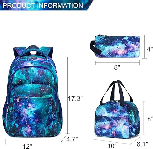 Miniatura 7 de LEDAOU Mochila para niños y niñas, bolsas escolares para adolescentes, conjunto de mochila escolar con lonchera y estuche para lápices
