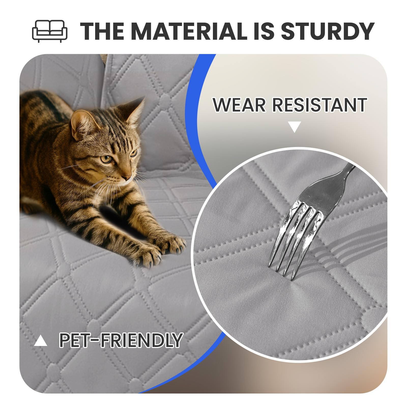 Ystyle Impermeable Fundas para Sofa Chaise Longue 2 Plazas(L 210 CM), Fundas Sofa Chaise Longue Izquierda/Derecha Universal Reversible, Cubre Sofa Chaise Longue Anti Gatos y Perro, Gris Claro