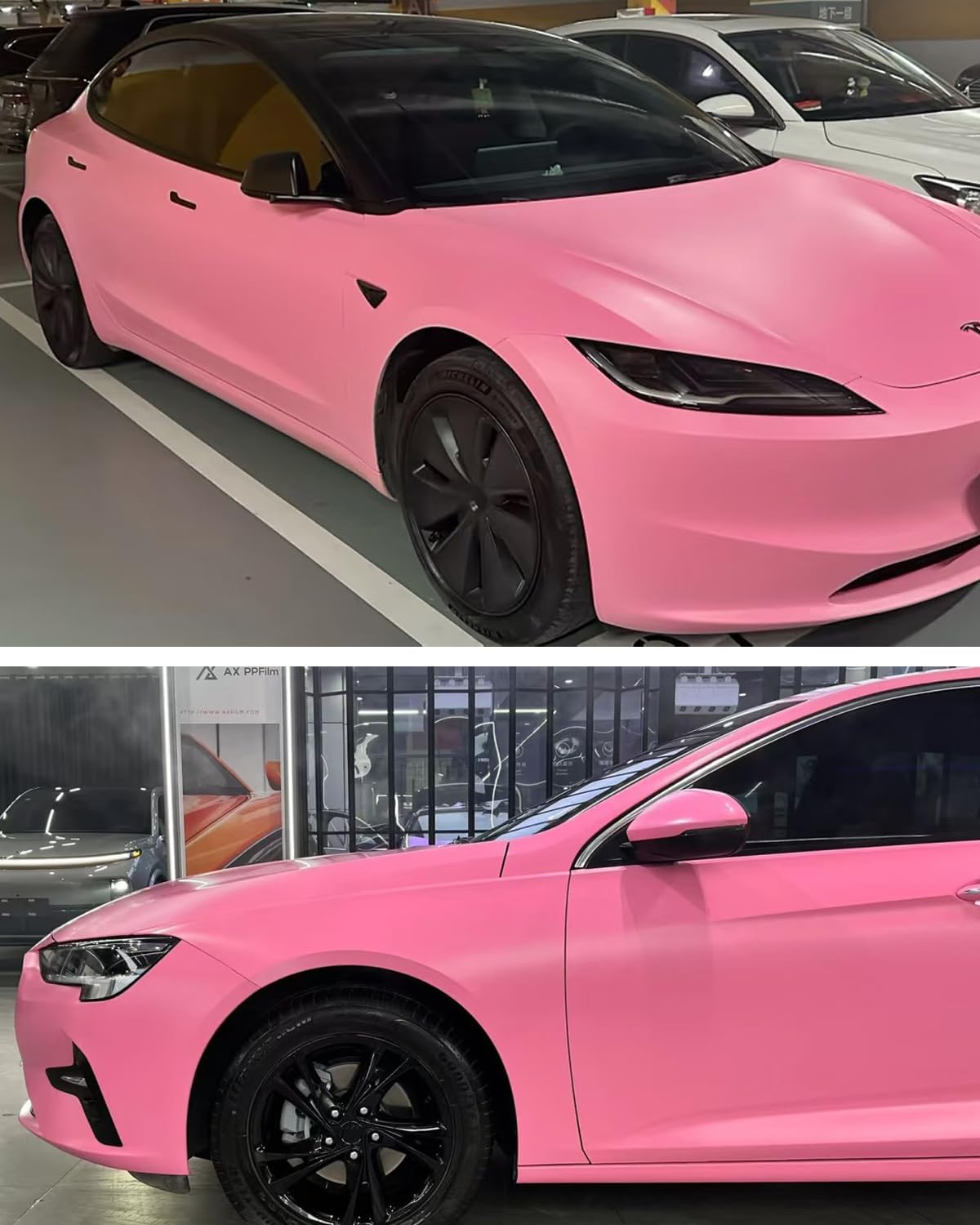 Matte Pink Vinyl Wrap, Vehicle Film Sheet Air Release Bubble Free Technology, Self-Adhesive DIY Decal Auto Cars Motorcycle Protection 60'' x 39.3'' (5ft x 3.3ft)