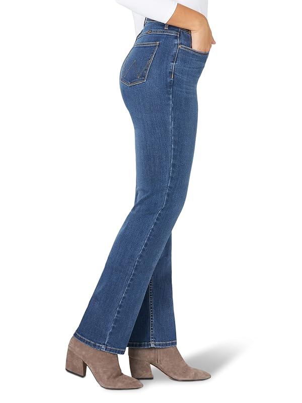 Wrangler womens High Rise True Straight Fit Jeans, Hudson, 10 30 US by Wrangler - Used condition - Image 5