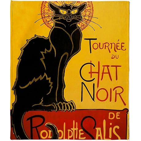 Chat Noir Vintage Throw Blanket