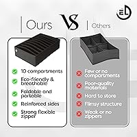 Vista 7 de Drawer Organizer Clothes - 3 Set Multipurpose Dresser Drawer Organizer for Adults & Kids, Closet Foldable 10 Cells per Organizer - Non-Woven Fabric