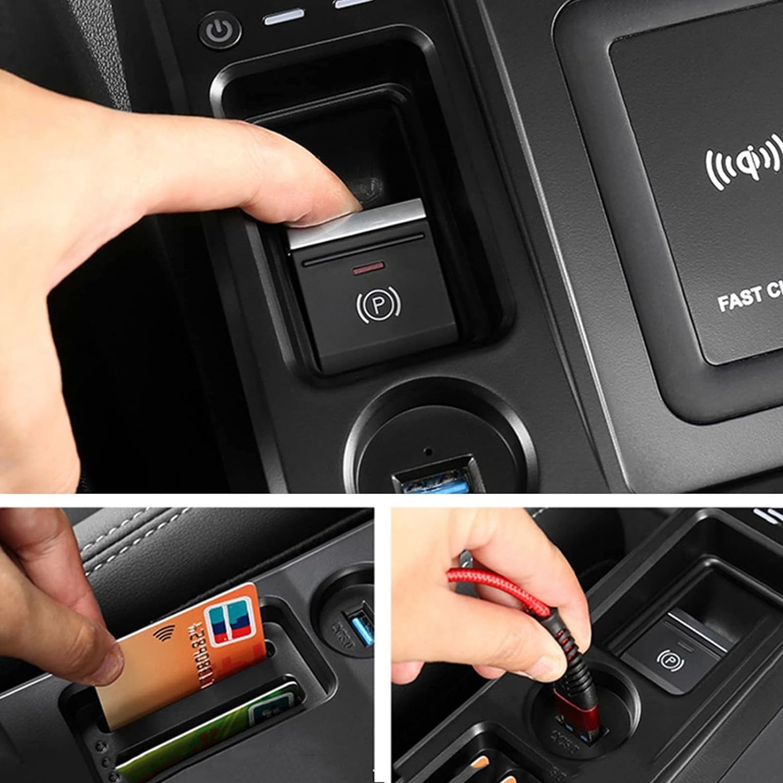 Cargador De Coche Inalámbrico para Audi A3 8V 8Y S3 2021-2023 Panel De Accesorios De Consola Central, Cargador Rápido De 15 W para Cualquier Teléfono Habilitado para Qi