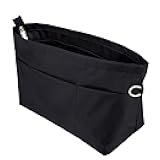 Time Wing Handbag Tote Purse Organizer Insert Bag Liner Shaper Divider Zipper 11 Pockets Compartments Small Black