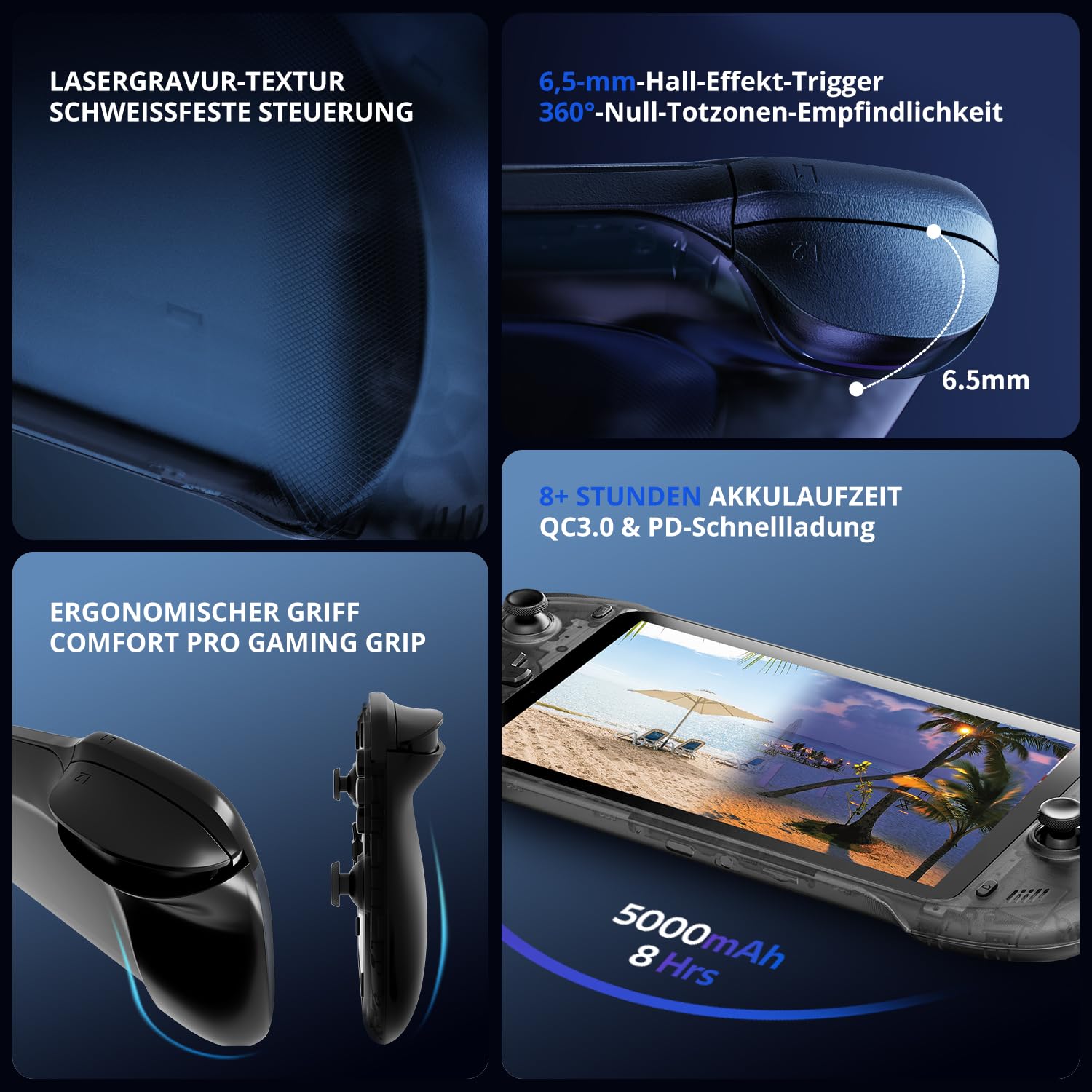 OnePro Cloud Handheld Tragbare Remote-Play-Gaming-Konsole, für Xbox Cloud Gaming, NVIDIA GeForce NOW, PlayStation, PC, lange Akkulaufzeit, 7" 1080P Touchscreen, leichtes Retro-Handheld-Spielgerät – 64