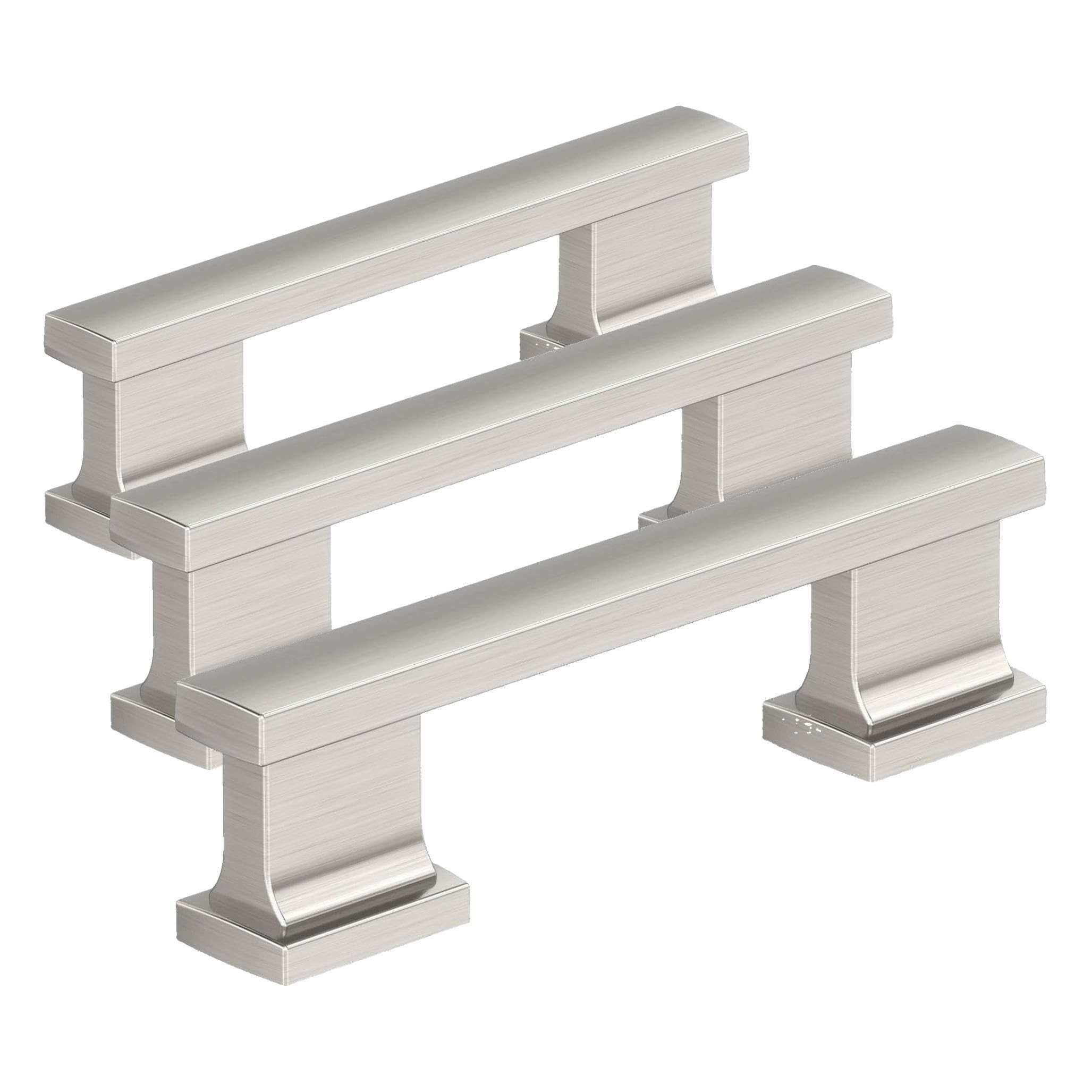 Amerock 10BX37090G10 | Satin Nickel Cabinet Pull | 3 inch (76mm) Center-to-Center | 30 Pack | Triomphe | Furniture Hardware