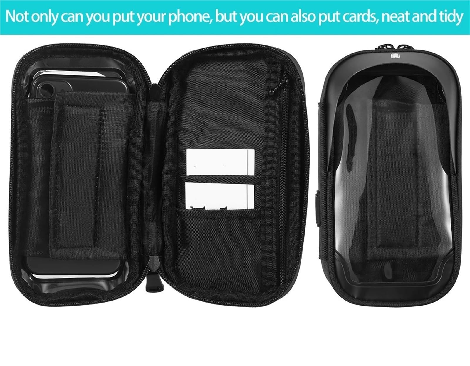 Staffa Navigatore Moto Borsa Manubrio Porta Cellulare Impermeabile Girevole A 360° Telaio Anteriore Bicicletta Navigazione Semplice Smartphone Universale(Nero)