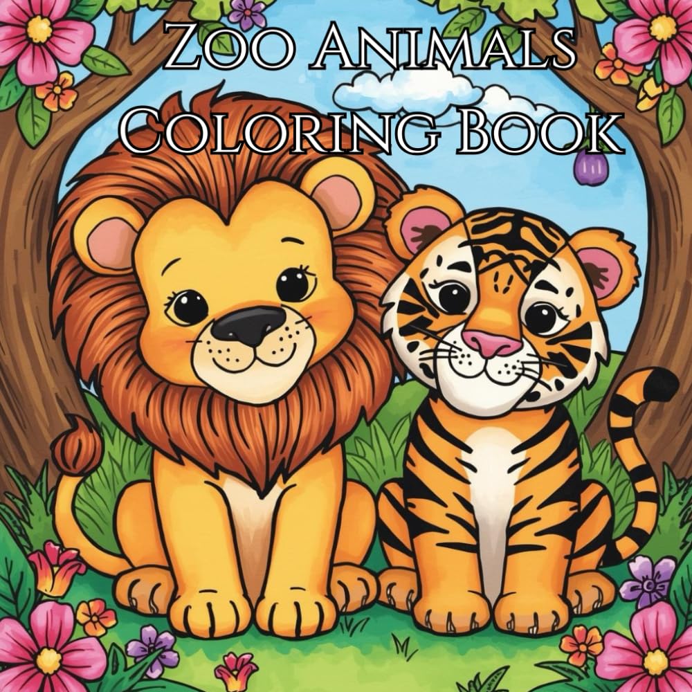 Zoo Animals Coloring Book: Kids Coloring Book