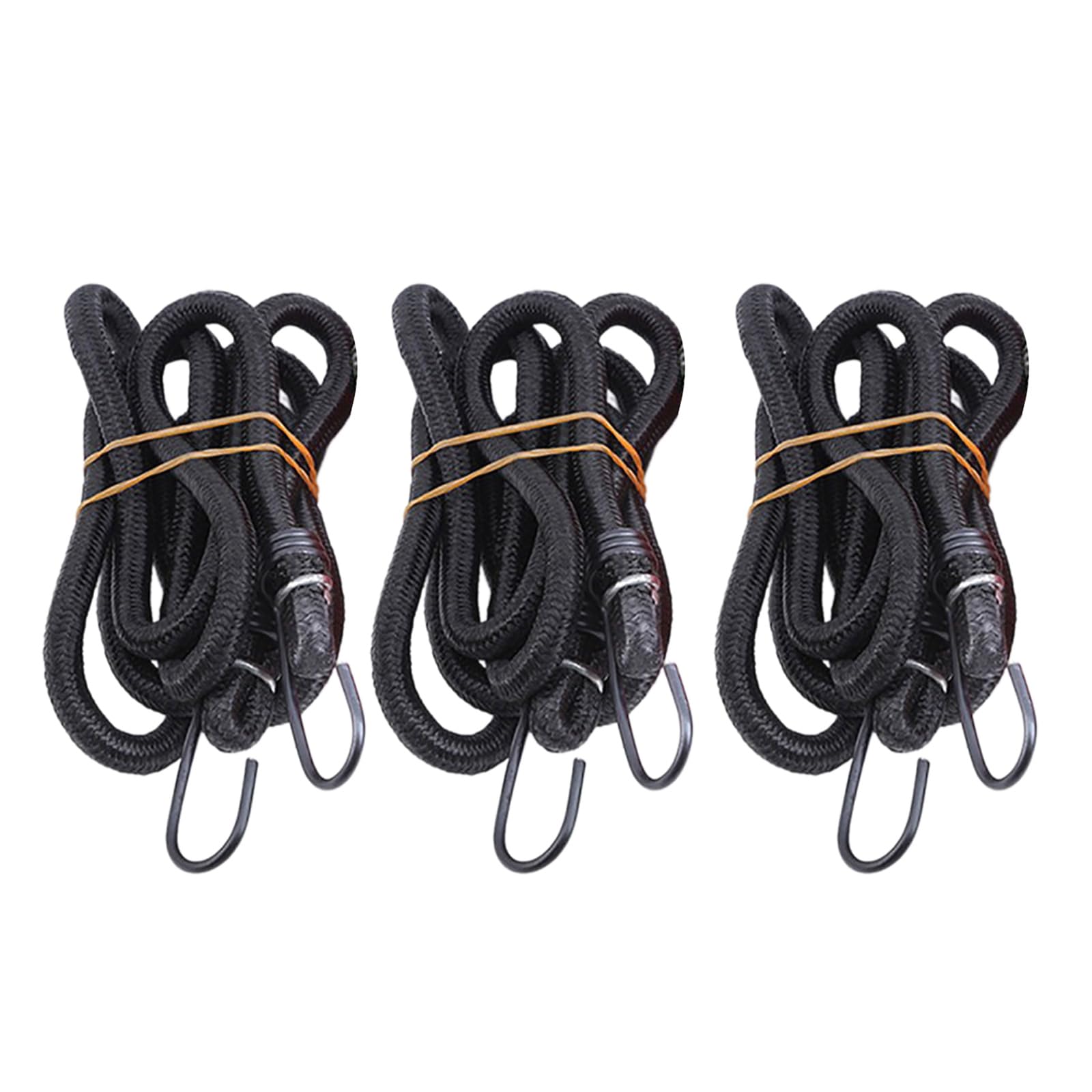 3Pcs Heavy Duty Bungee Cords with Hook Multifunctional Bungee Strap Elastic Strap for Hiking Camping Luggage Bundling Cords with Hook
