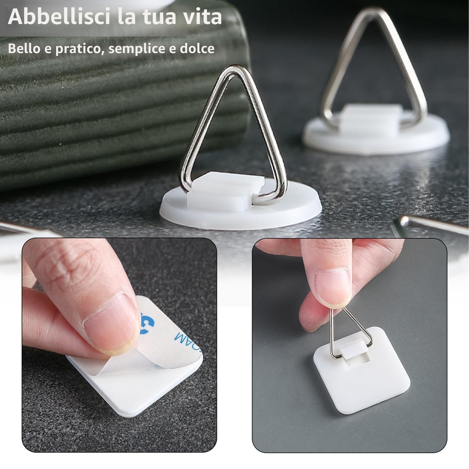Adesivo Appendi Quadro 30 Pezzi Ganci Adesivi per Quadri Muro Appendere Senza Chiodi