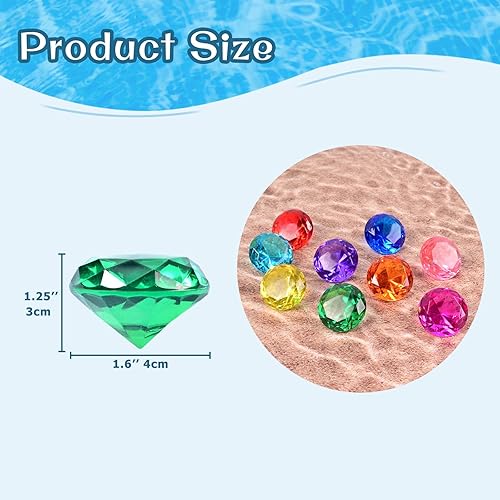 Miniatura 5 de EnriQ Juguetes de piscina, anillos de buceo, anillos de natación, juego de piscina, juguetes de natación con anillo de buceo, gemas de buceo bajo el