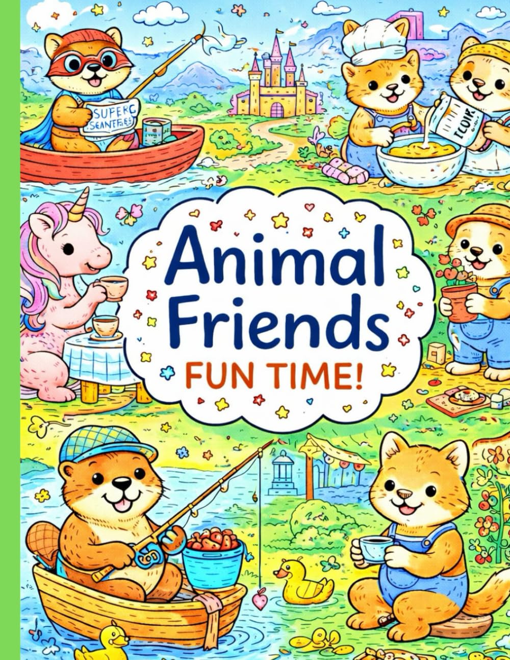 Animal friends fun time: A Fun and Whimsical Coloring Book for Kids