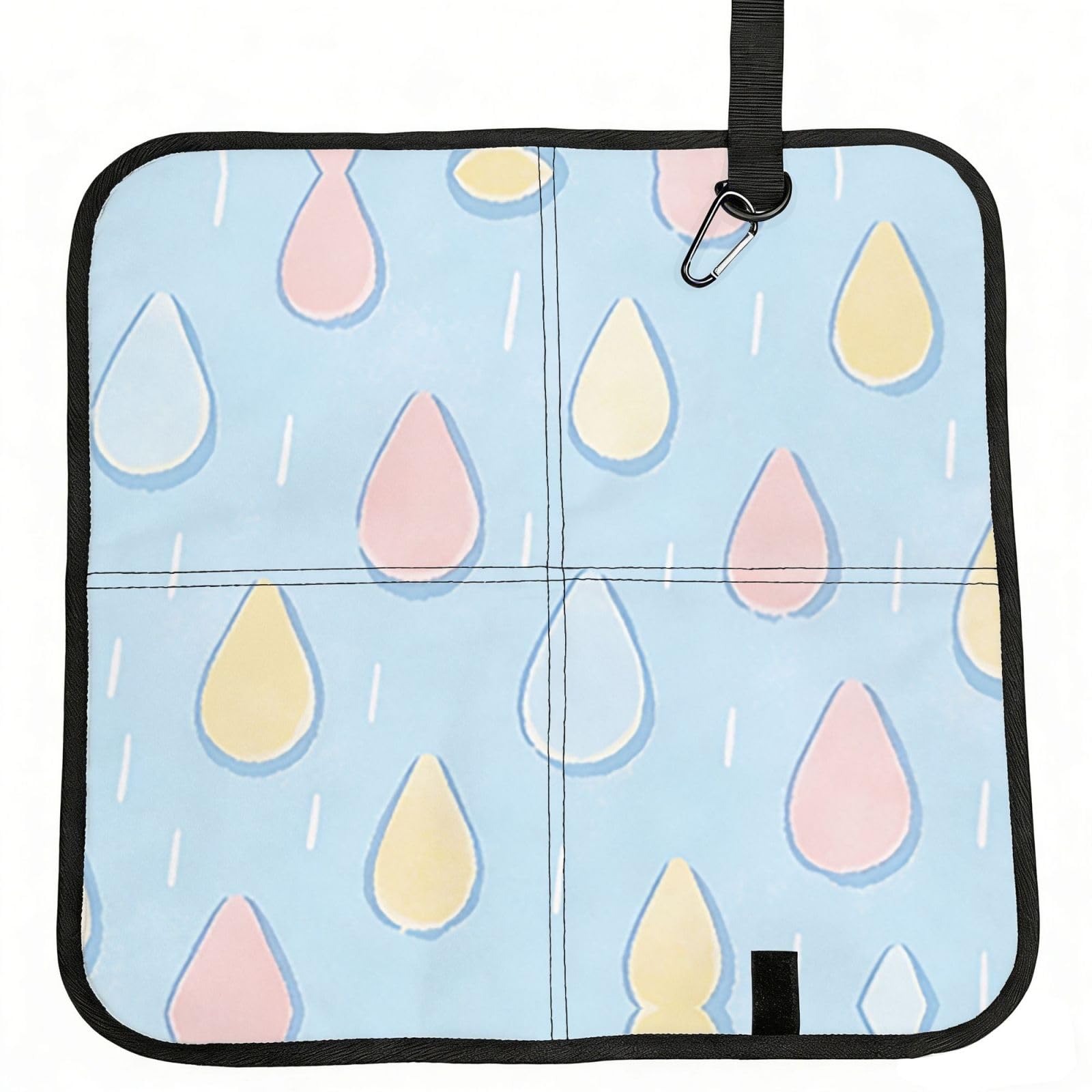 DUYIOKH Pastel Drops Print Foldable Portable Seat Cushion for World Cup Games, Camping and Outdoor Activities