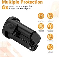 Vista 6 de Shentec Batería de repuesto de iones de litio de 3000 mAh de 12 V compatible con herramientas inalámbricas Dremel B812-03 B812-02 8200 8220 8300