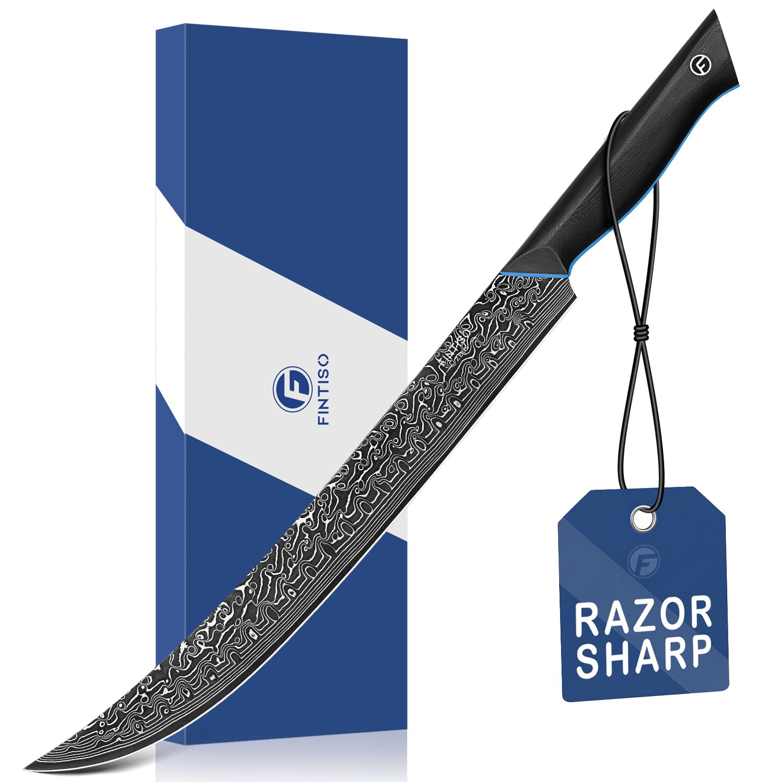 Butcher Knife 11.6 Inch, 67-Layer Damascus Steel Breaking Knife, G10 Handle